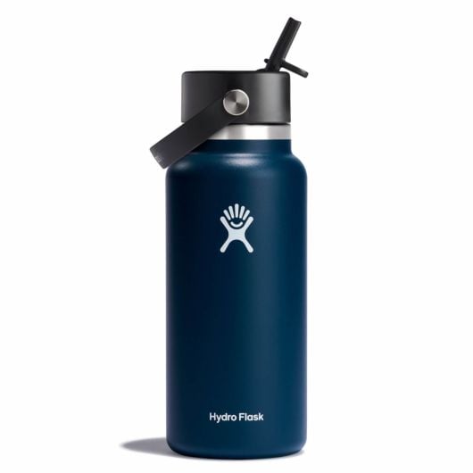 Hydro Flask Wide Mouth termoska s slamico Flex Straw Cap Široka 32 OZ, indigo, 946 ml