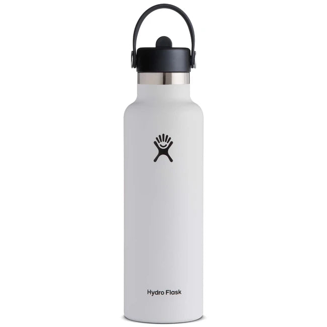 Hydro Flask Standard Flex Straw Cap termosteklenica s slamico, bela, 621 ml