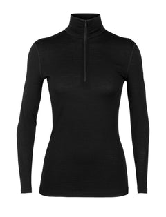 Icebreaker Oasis 200 women's thermal zip sweatshirt, black