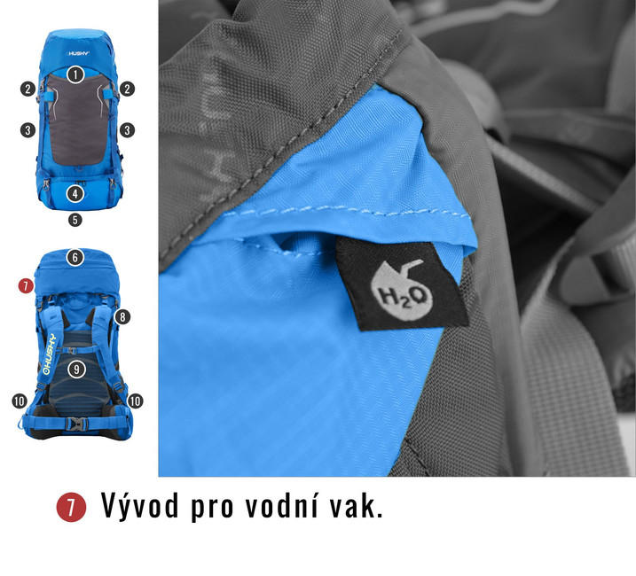 HUSKY Ultralight Rony New Backpack 50l, Black