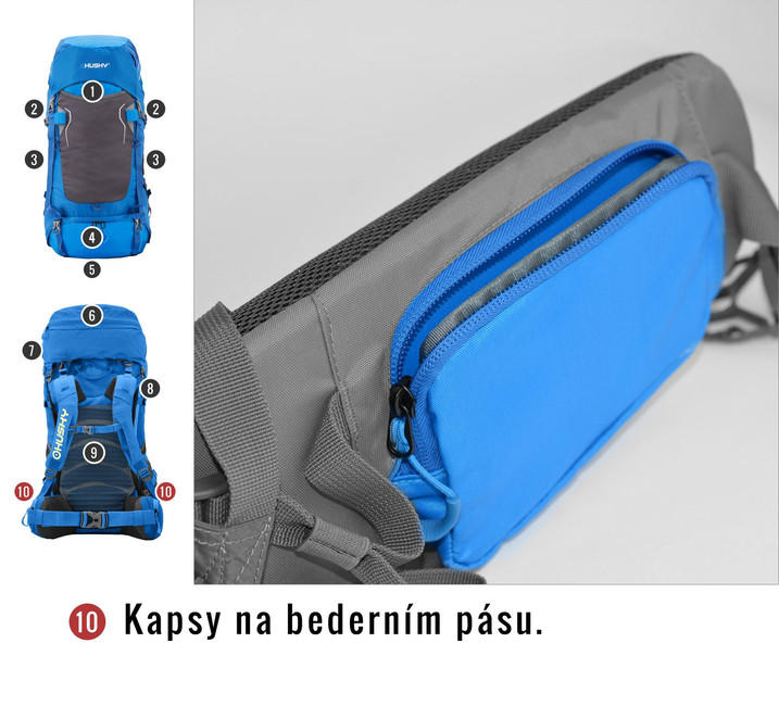 HUSKY Ultralight Rony New Backpack 50l, Black