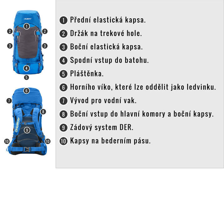 HUSKY Ultralight Rony New Backpack 50l, Black
