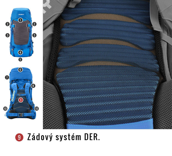 HUSKY Ultralight Rony New 50L Backpack, Blue