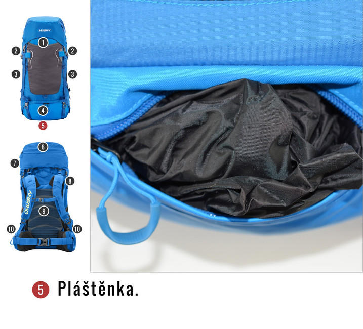 HUSKY Ultralight Rony New 50L Backpack, Blue