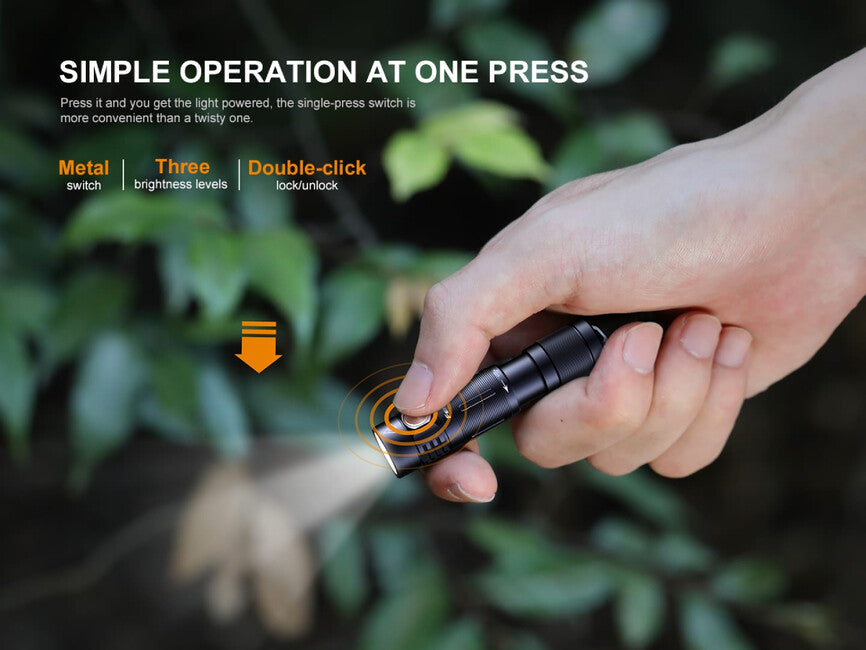 Fenix E05R Rechargeable Mini Flashlight, Black