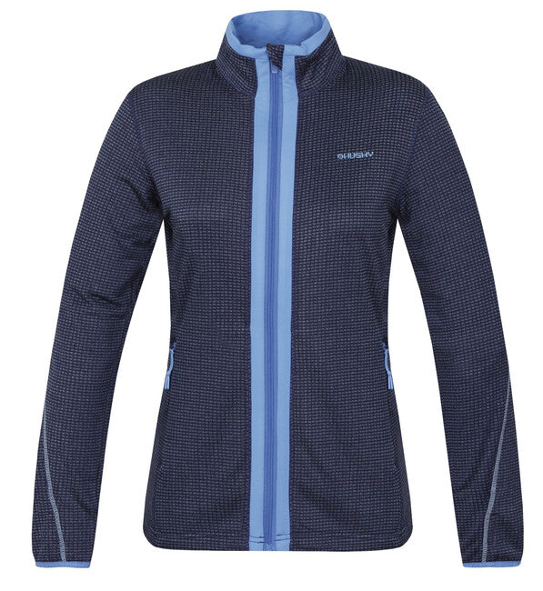 HUSKY Artic Zip γυναικείο φούτερ με φερμουάρ, σκούρο πορφυρό/ανοιχτό μπλε