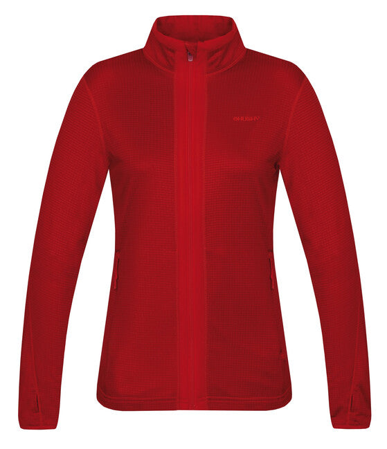 HUSKY Artic Zip ženski pulover z zadrgo, vinsko rdeča/rdeča