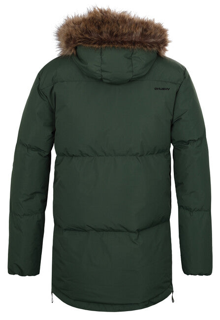 HUSKY Downbag moški perčasti kabat, temno khaki