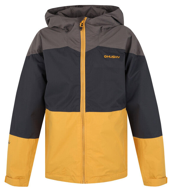 HUSKY Nicker K softshell jakna otroška, temno siva/svetlo rumena