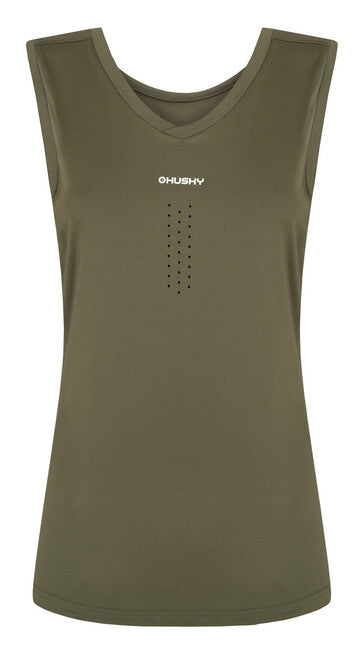 HUSKY Tango ženski dvostenski funkcionalni majica brez rokavov, temno khaki, L