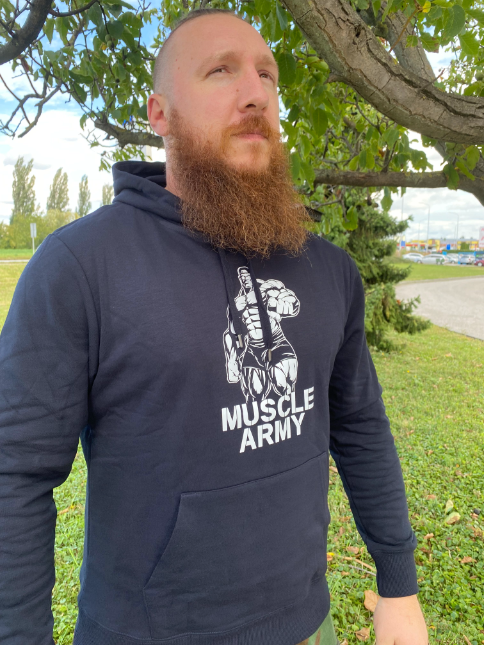 DRAGOWA pulover s kapuco, moški, army man