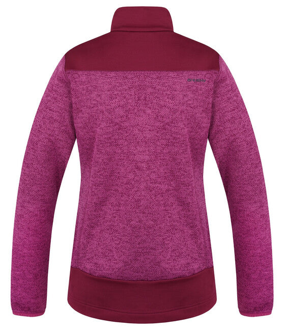 HUSKY Alan γυναικείο fleece πουλόβερ με φερμουάρ, σκούρο ματζέντα