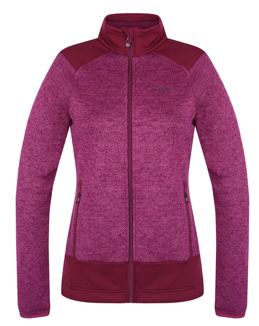 HUSKY Alan γυναικείο fleece πουλόβερ με φερμουάρ, σκούρο ματζέντα