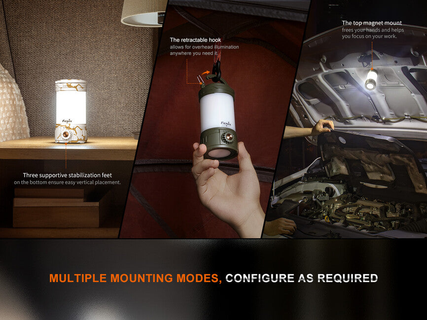 Fenix CL26R PRO Rechargeable Lantern, Grey Camo