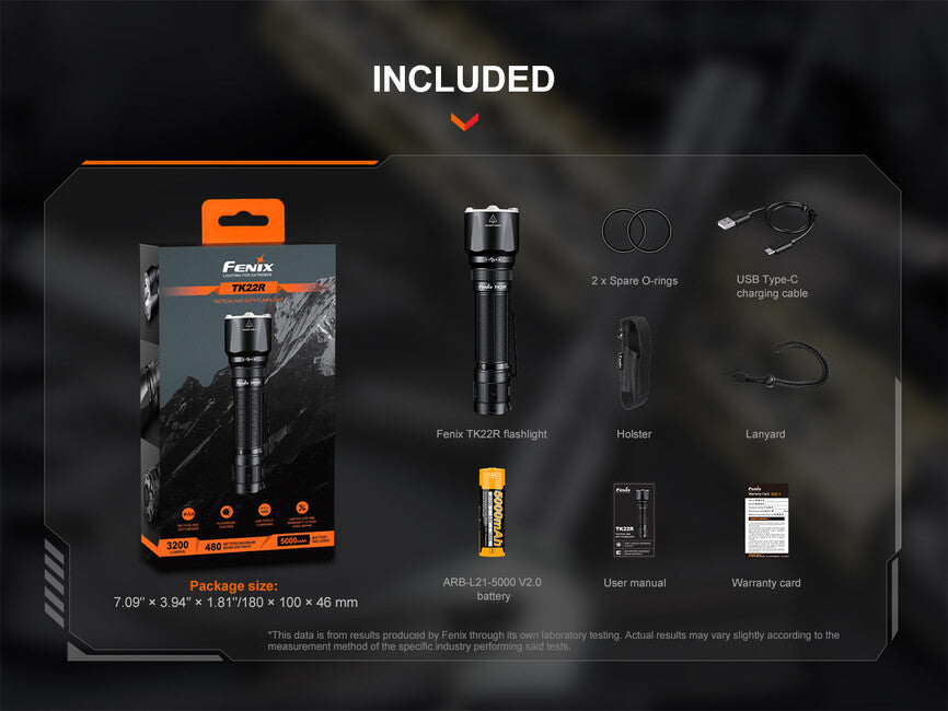 Fenix TK22R Tactical Rechargeable Flashlight