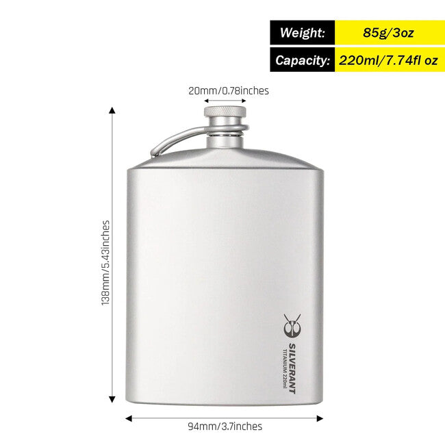 Silverant Titanová ploskačka 220ml s puzdrom