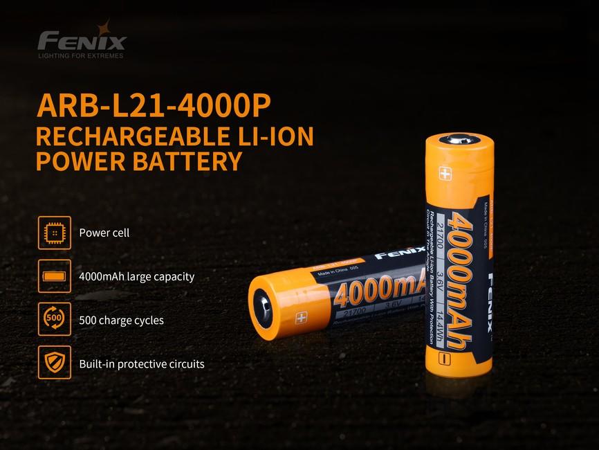 Fenix 21700 polnilna baterija Li-Ion, 4000 mAh