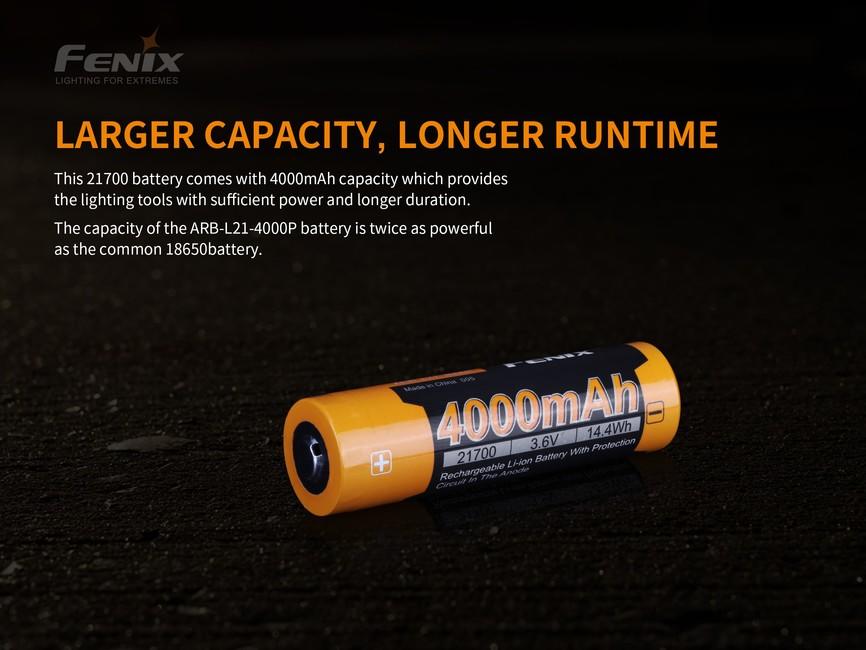Fenix 21700 polnilna baterija Li-Ion, 4000 mAh