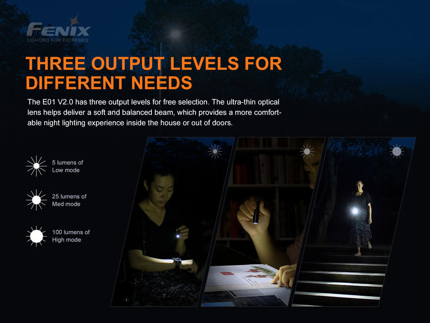 Fenix E01 V2.0 Flashlight, Mini