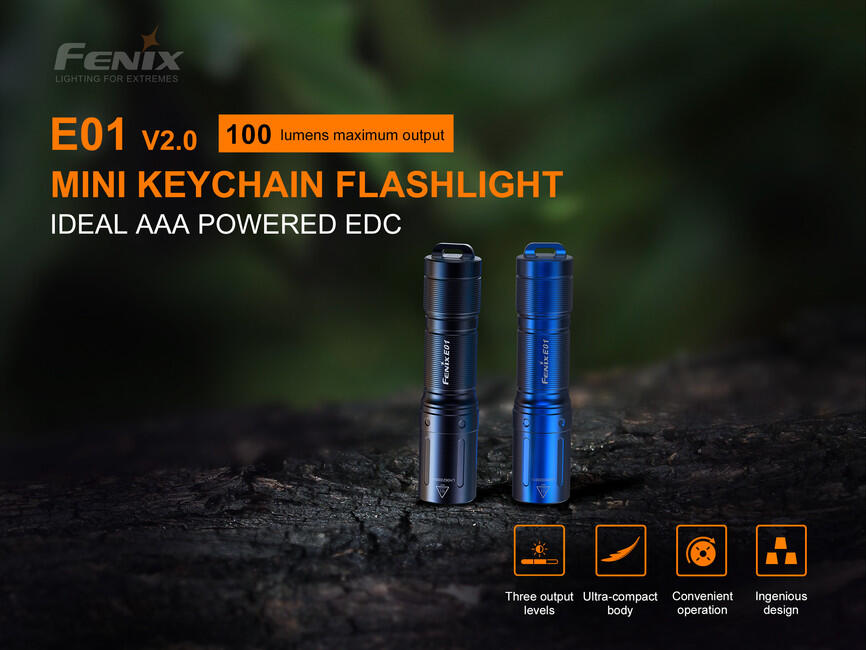 Fenix E01 V2.0 mini svetilka, modra