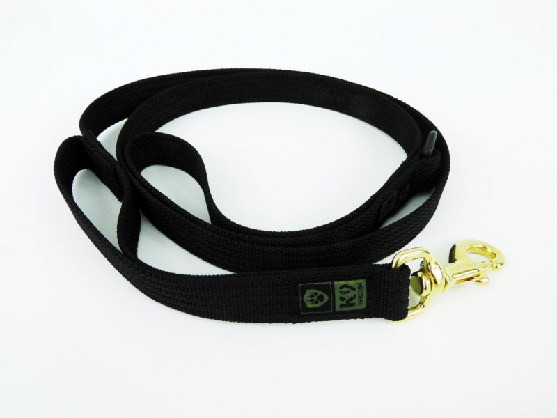 K9 Thorn Leash with 2 Handles 150cm, Black