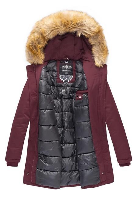 Marikoo Karmaa ženska zimska jakna s kapuco, bordo