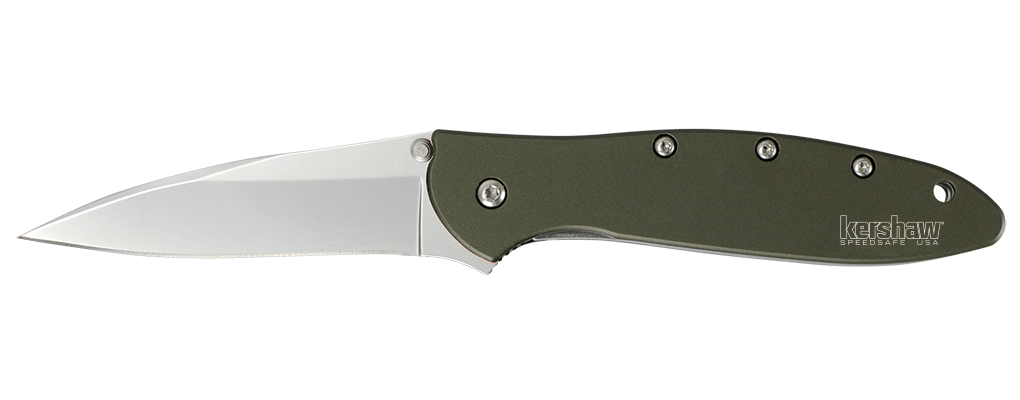 Kershaw Leek žepni nož 7,6 cm, olivno zelena, aluminijast
