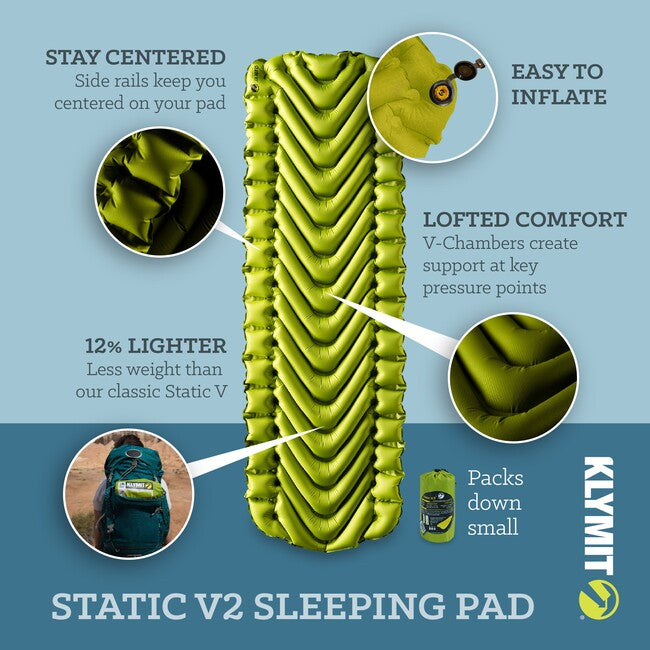 Klymit Static V2 podloga za spanje, zelena