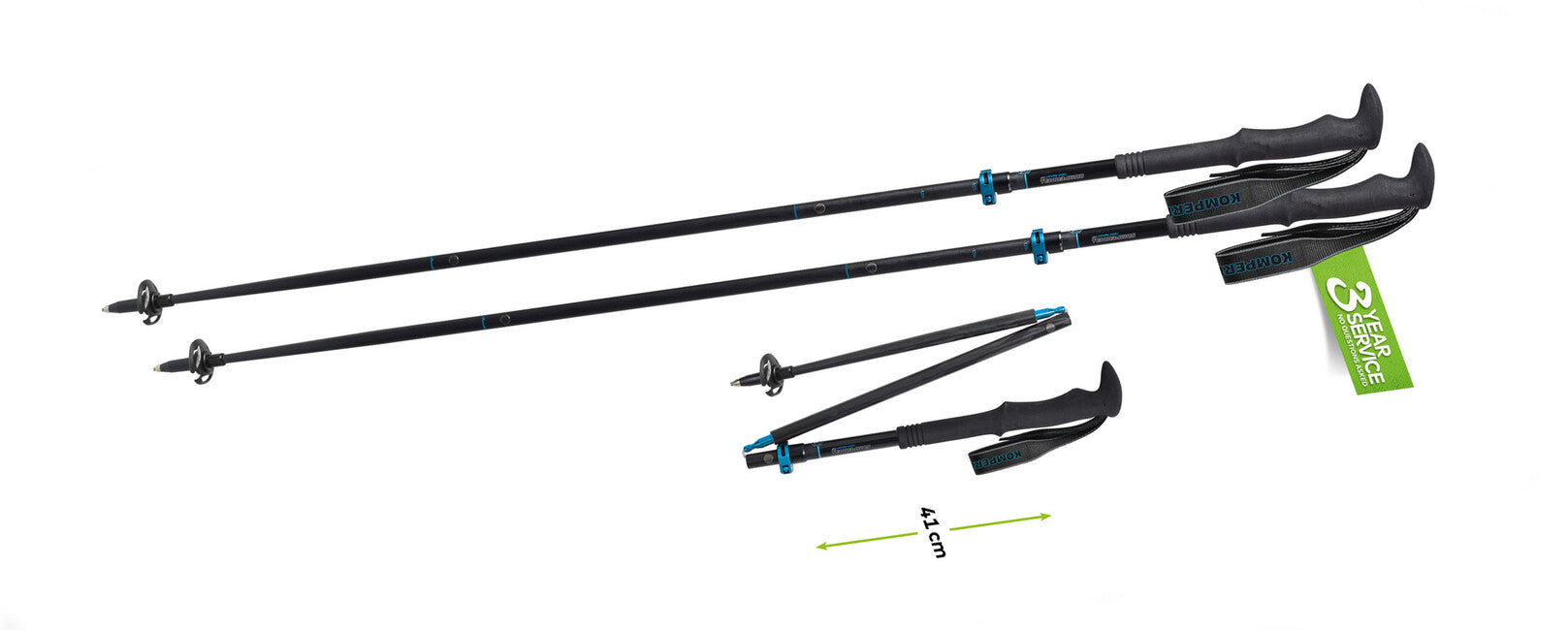 Komperdell Carbon FXP.4 Exp. Vario zložljiva palica, 115-135 cm, 1 par