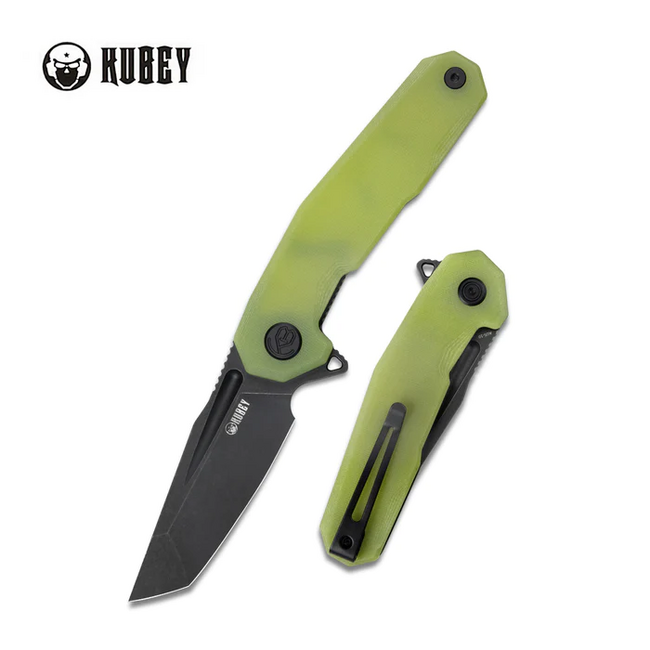 KUBEY Carve preklopni nož jeklo AUS 10, rumena