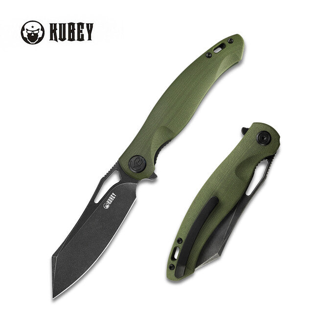 KUBEY Drake Folding Knife 14 28, Green and Black