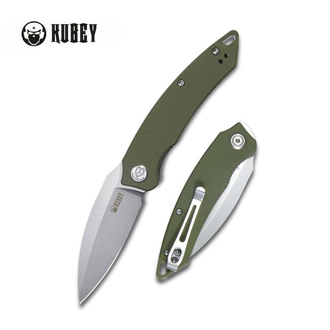 KUBEY preklopni nož Leaf Green G10