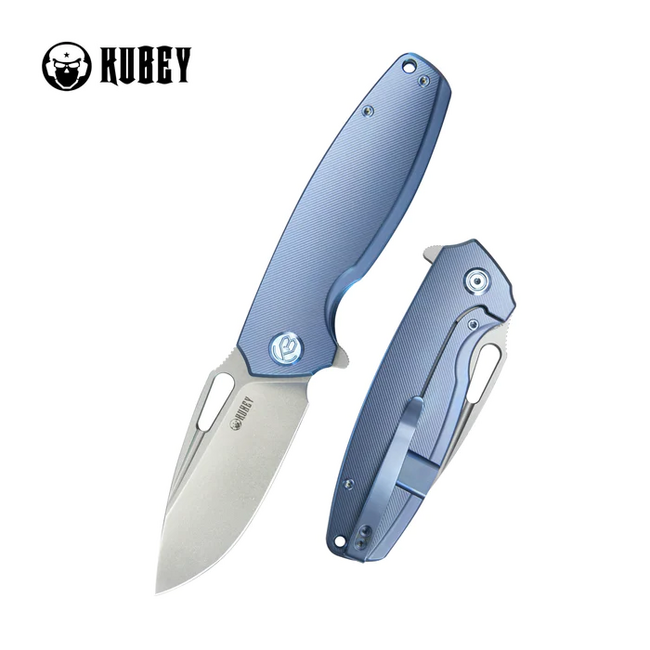 KUBEY Tityus preklopni nož Blue Contoured Titanium