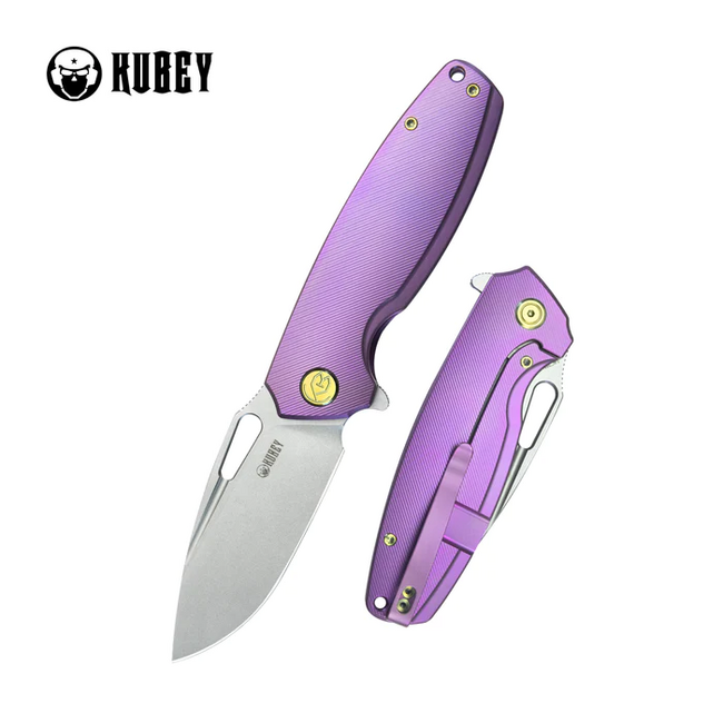 KUBEY Tityus preklopni nož Purple Contoured Titanium