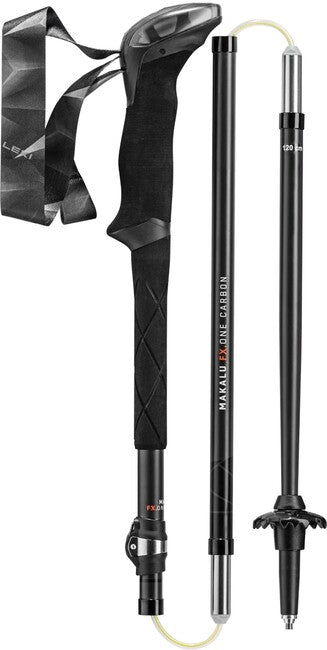 LEKI Makalu FX.One Carbon smučarske palice, črna-naravna ogljikova-oranžna