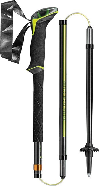 LEKI Sherpa FX.One Carbon smučarske palice, naravna ogljikova-neonska rumena-bela