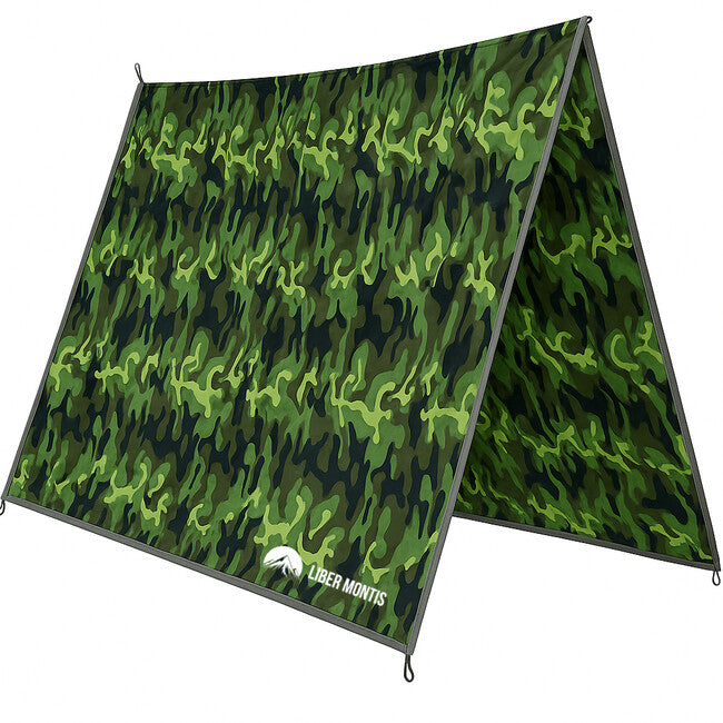 Liber Montis Velum Multipurpose Outdoor Tarp with Grommets, C-Woodland