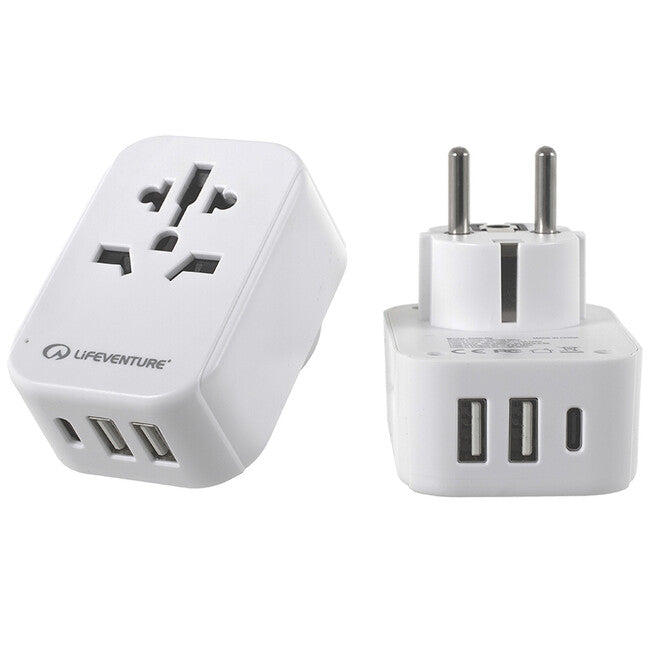 Lifeventure potovalni adapter z USB in USB-C