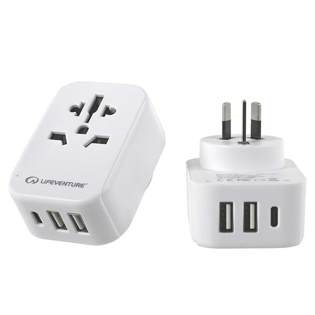 Lifeventure potovalni adapter z USB za Avstralijo in Kitajsko