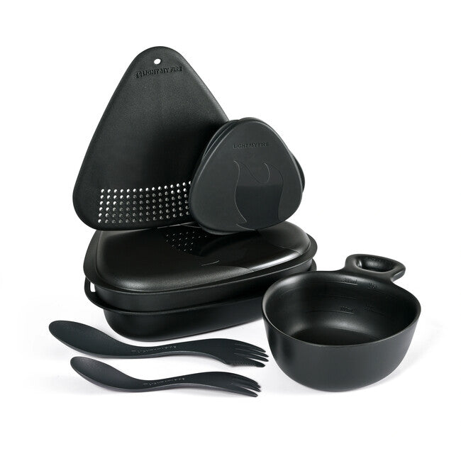 LIGHT MY FIRE Outdoor MealKit 2.0 jedilna garnitura, črna