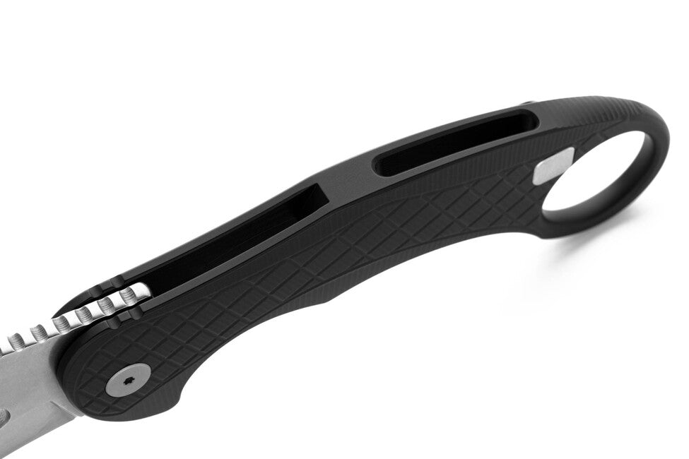 Lionsteel L.E. ONE 1 A BS Μαχαίρι KARAMBIT Μαύρο/Stone Washed, Σχεδιασμένο σε Συνεργασία με Emerson Design