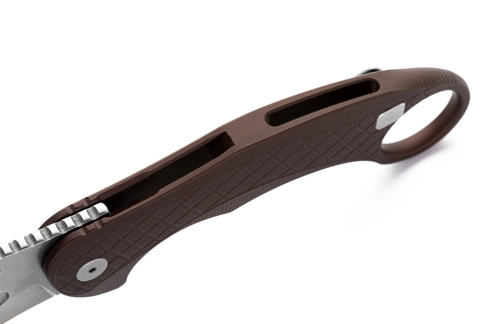 Lionsteel L.E. ONE 1 A ES Μαχαίρι KARAMBIT Καφέ Γης/Stone Washed Ανάπτυγμα σε Συνεργασία με Emerson Design