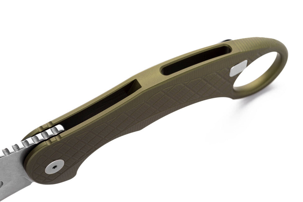 Lionsteel L.E. ONE 1 A GS Μαχαίρι KARAMBIT Green/Stone Washed, Ανάπτυγμα σε συνεργασία Emerson Design
