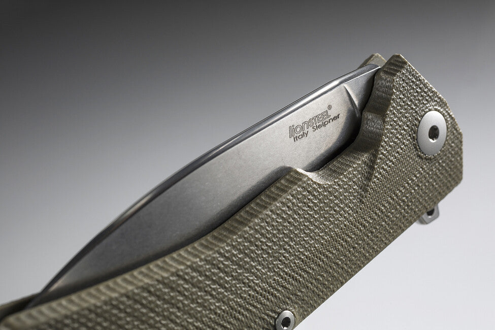 Lionsteel KUR žepni nož, zelo robusten, rezilo Sleipner, GR