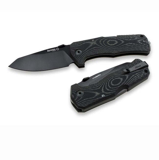 Lionsteel TM1 MB zelo robusten žepni nož s črnim rezilom
