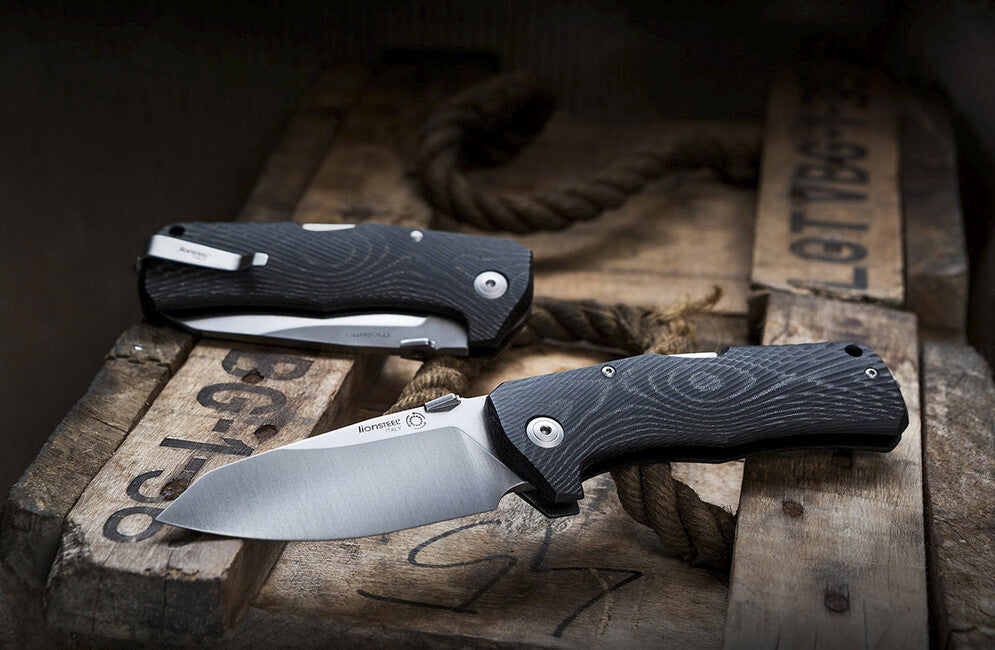 Lionsteel TM1 zelo robustni žepni nož z ročajem iz micarte, MS