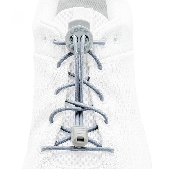 Lock Laces vezalke do čevljev, siva trdna
