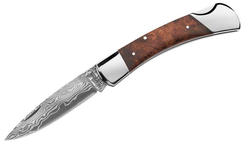 BÖKER® Magnum Damascus Lord žepni nož 9,2 cm, damask, korenovè les