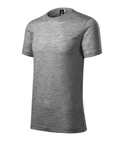 Malfini Merino Rise majica kratke moški, temno siva melanž