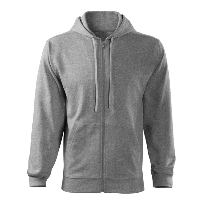 Malfini Trendy Zipper pulover 300g/m2, siva